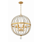 Crystorama Roxy ROX-A9006-GA – 22 Inch – 6 Light – Chandelier – Antique Gold – Dry Rated