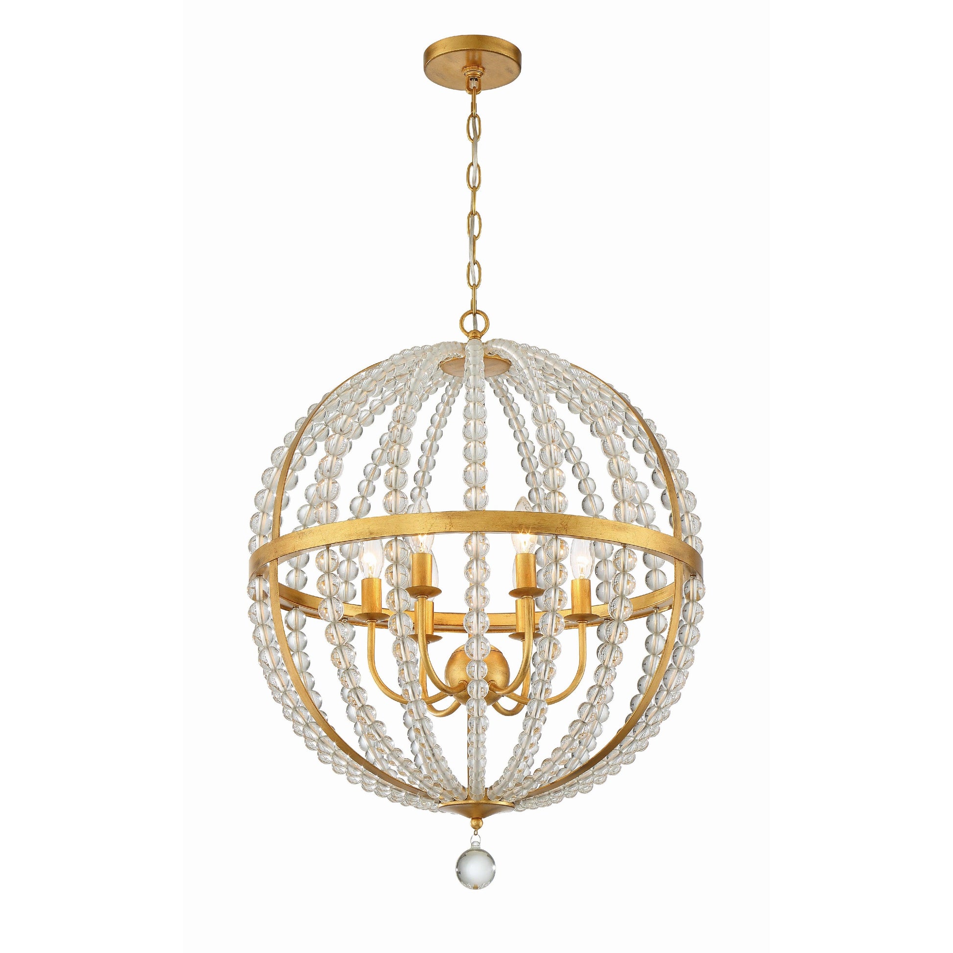 Crystorama Roxy ROX-A9006-GA – 22 Inch – 6 Light – Chandelier – Antique Gold – Dry Rated