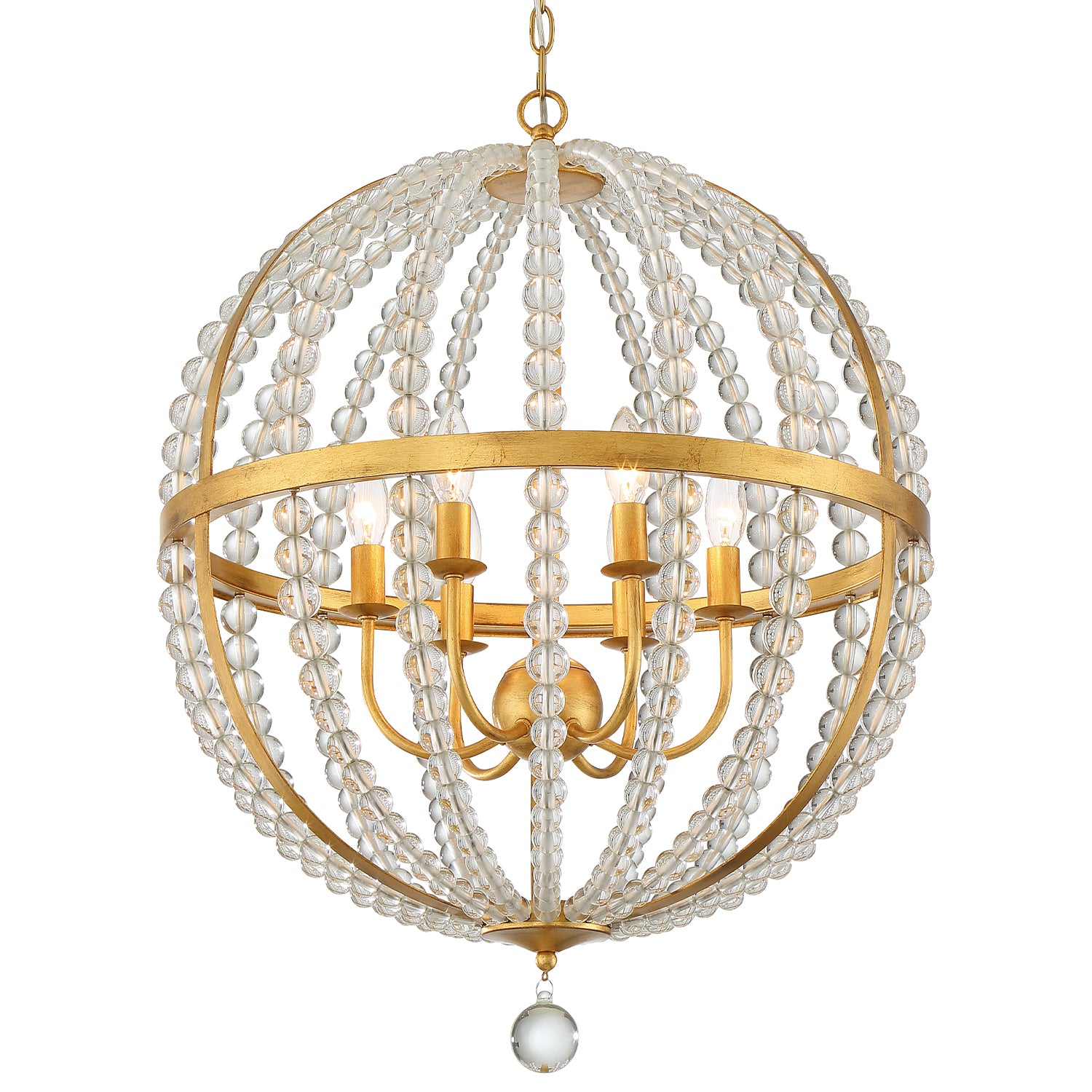 Crystorama Roxy ROX-A9006-GA – 22 Inch – 6 Light – Chandelier – Antique Gold – Dry Rated