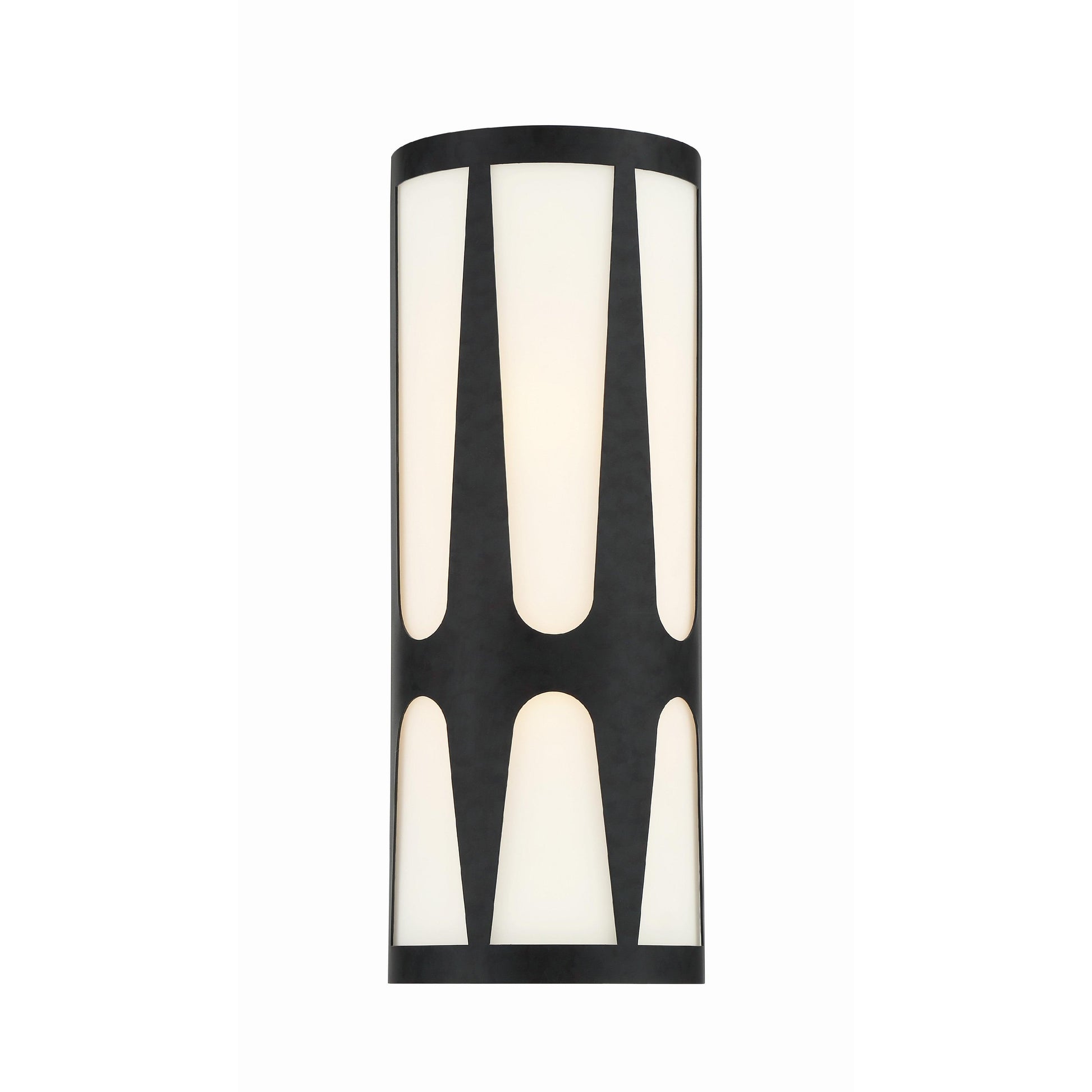 Crystorama Royston ROY-802-BK – 6.75 Inch – 2 Light – Sconce – Black – Damp Rated