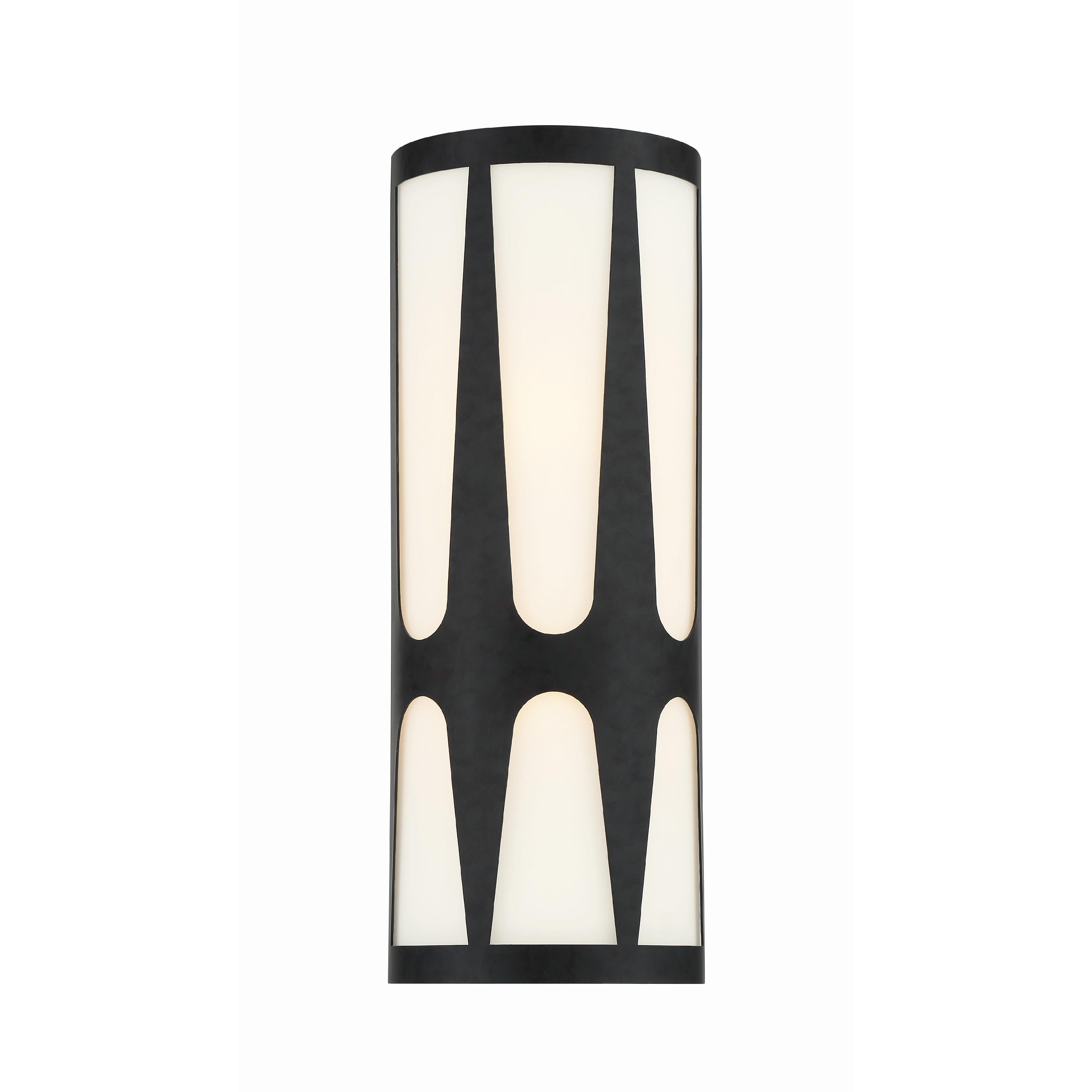 Crystorama Royston ROY-802-BK – 6.75 Inch – 2 Light – Sconce – Black – Damp Rated