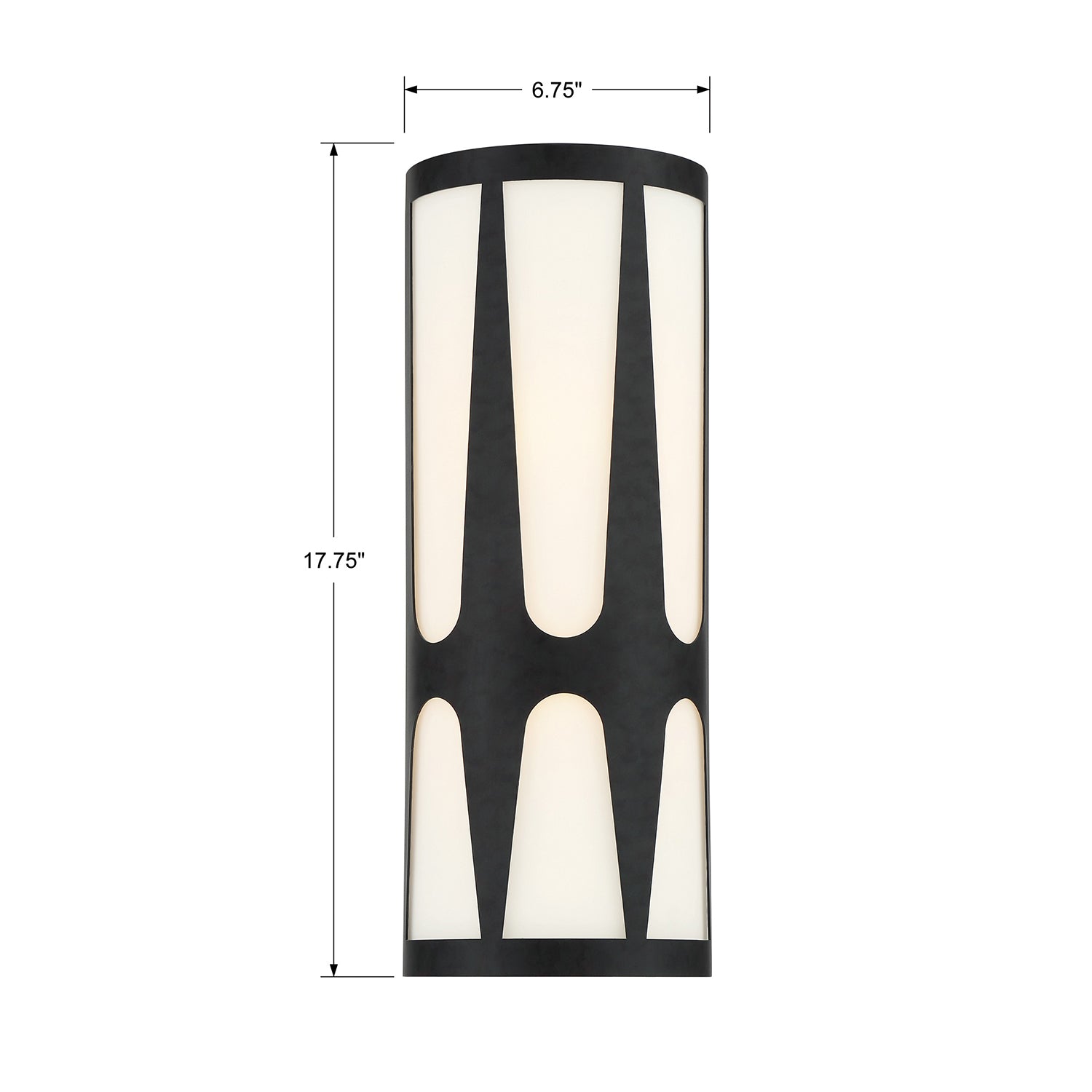 Crystorama Royston ROY-802-BK_LED – 6.75 Inch – Sconce – Black – Damp Rated