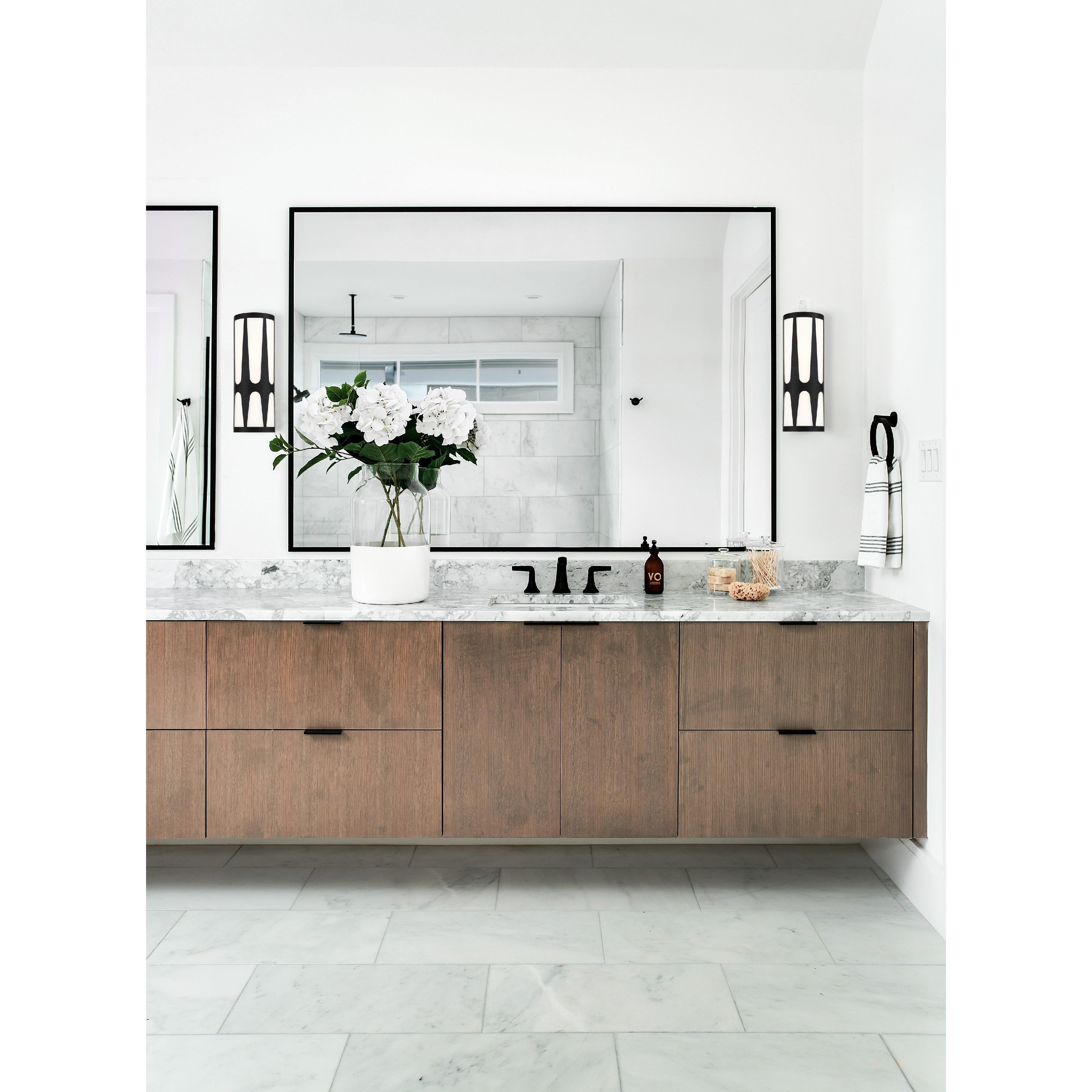 Crystorama Royston ROY-802-BK – 6.75 Inch – 2 Light – Sconce – Black – Damp Rated