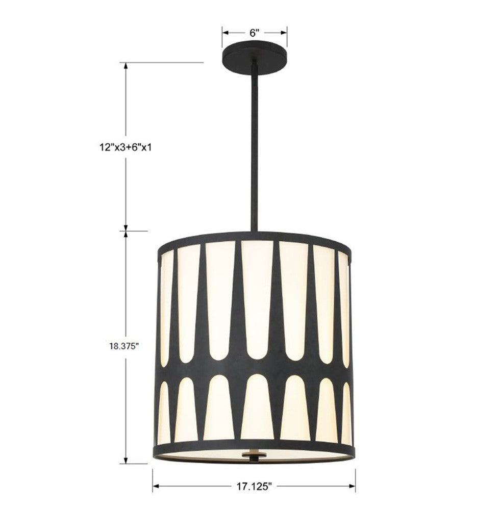 Crystorama ROYSTON ROY-805-BK Pendant Modern - Black