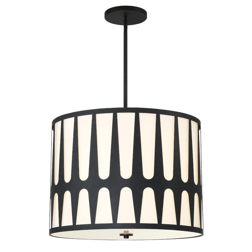 Crystorama ROYSTON ROY-809-BK Pendant Modern - Black