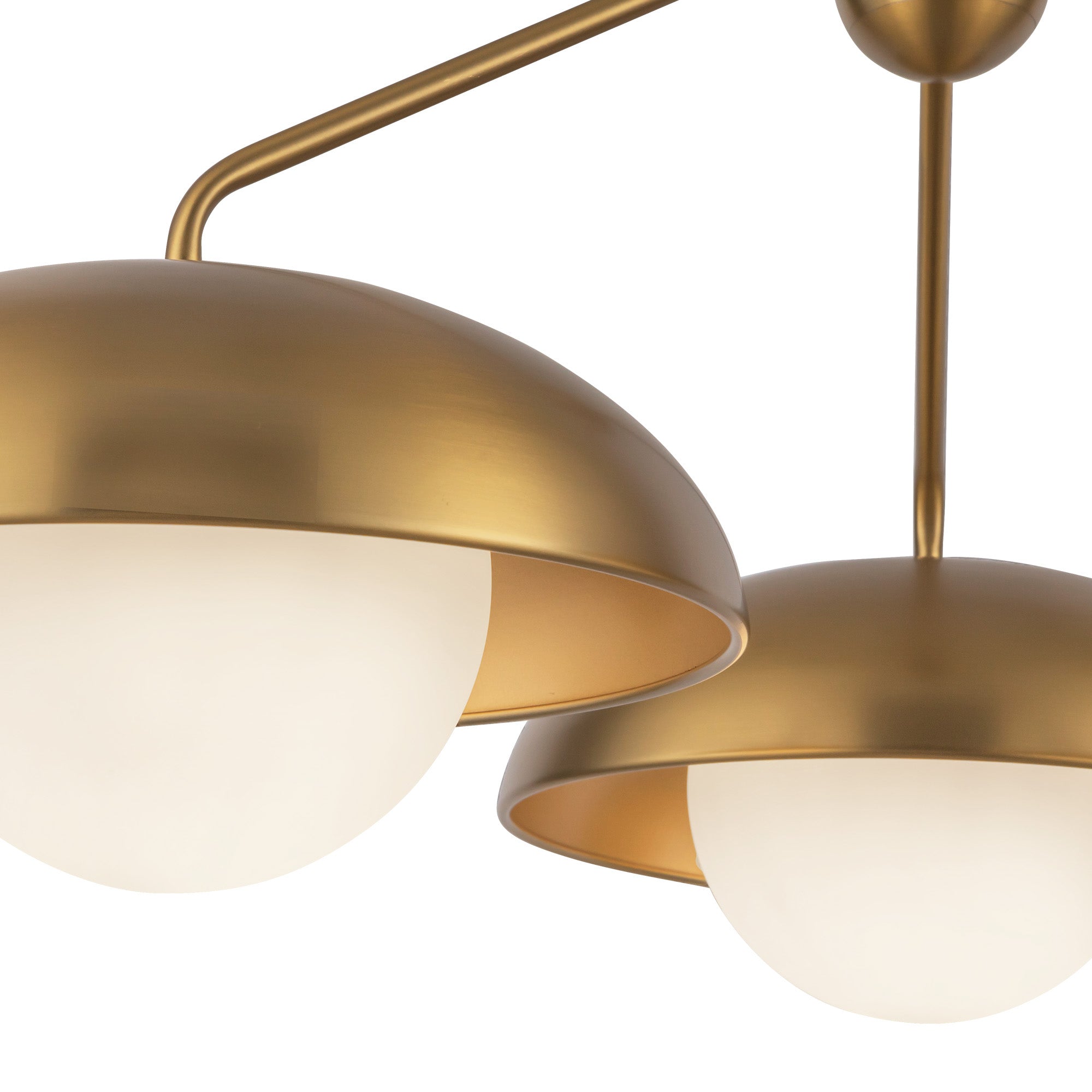 Rubio 28-in Aged Gold/Opal Matte Glass 3 Lights Chandeliers