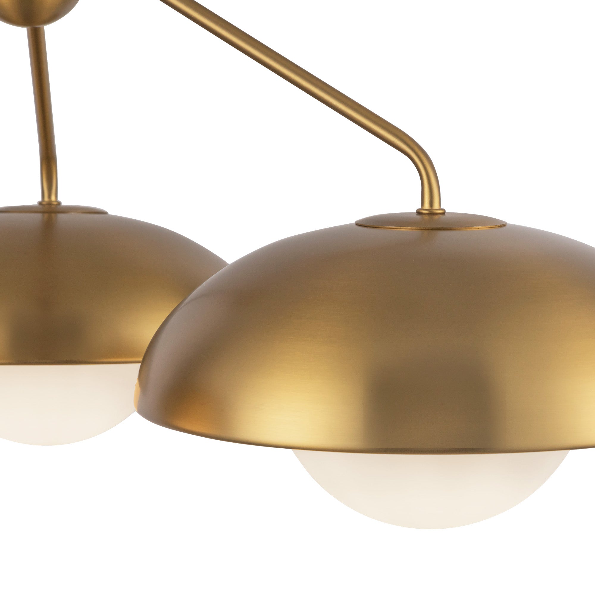 Rubio 28-in Aged Gold/Opal Matte Glass 3 Lights Chandeliers