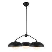 Rubio 28-in Matte Black/Opal Matte Glass 3 Lights Chandeliers