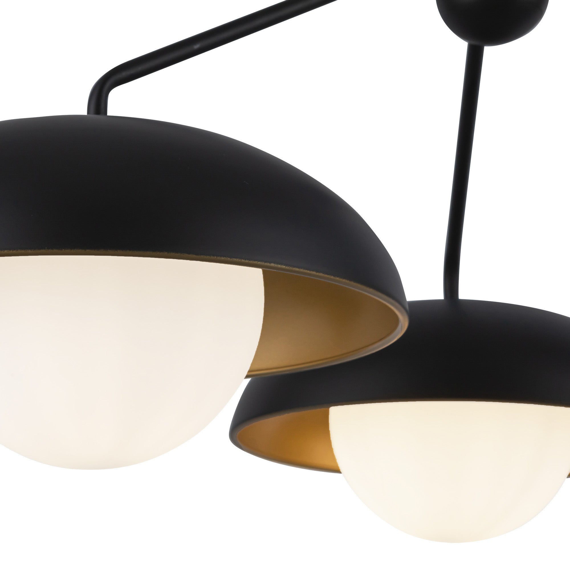 Rubio 28-in Matte Black/Opal Matte Glass 3 Lights Chandeliers