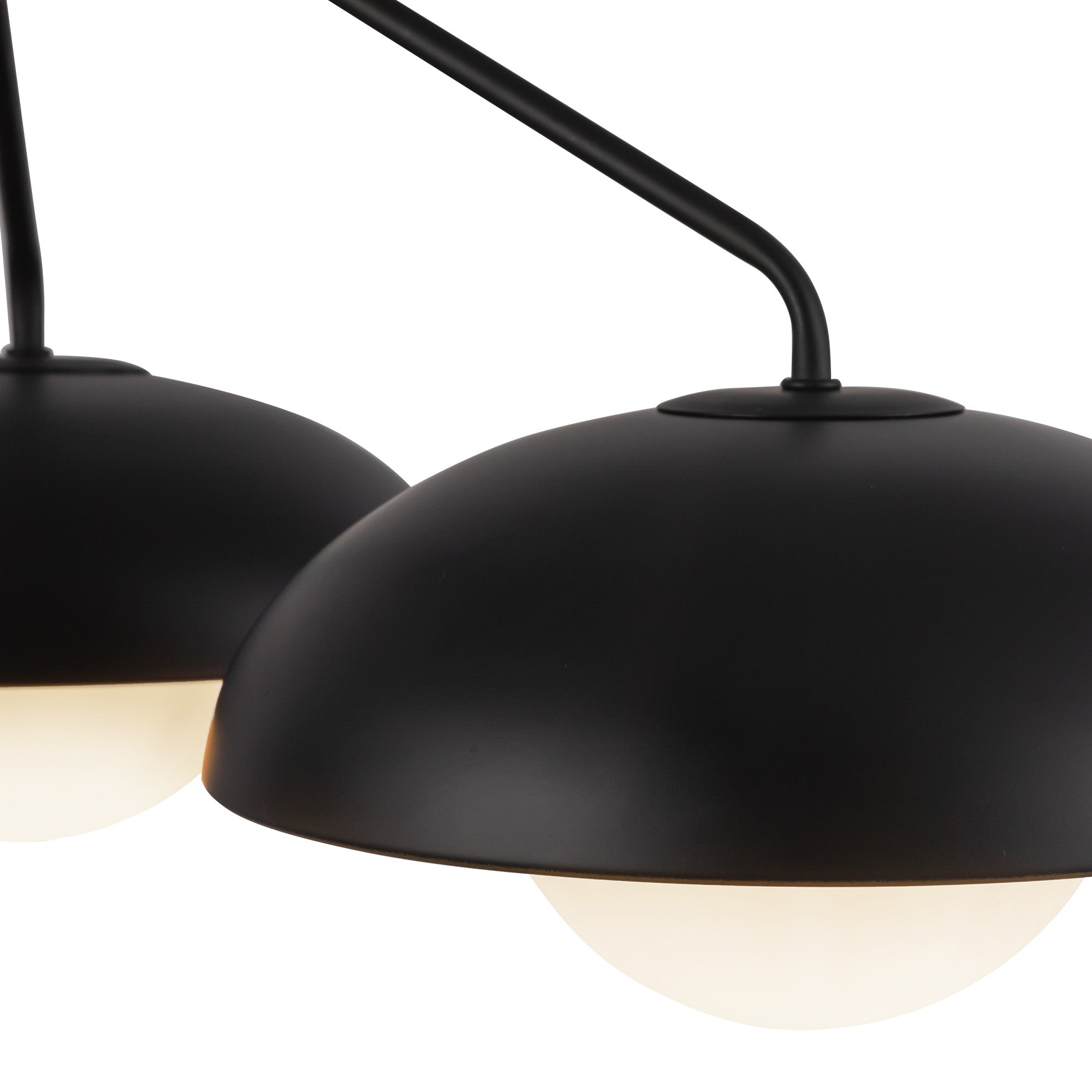 Rubio 28-in Matte Black/Opal Matte Glass 3 Lights Chandeliers
