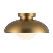 Rubio 12-in Aged Gold/Opal Matte Glass 1 Light Flush Mount
