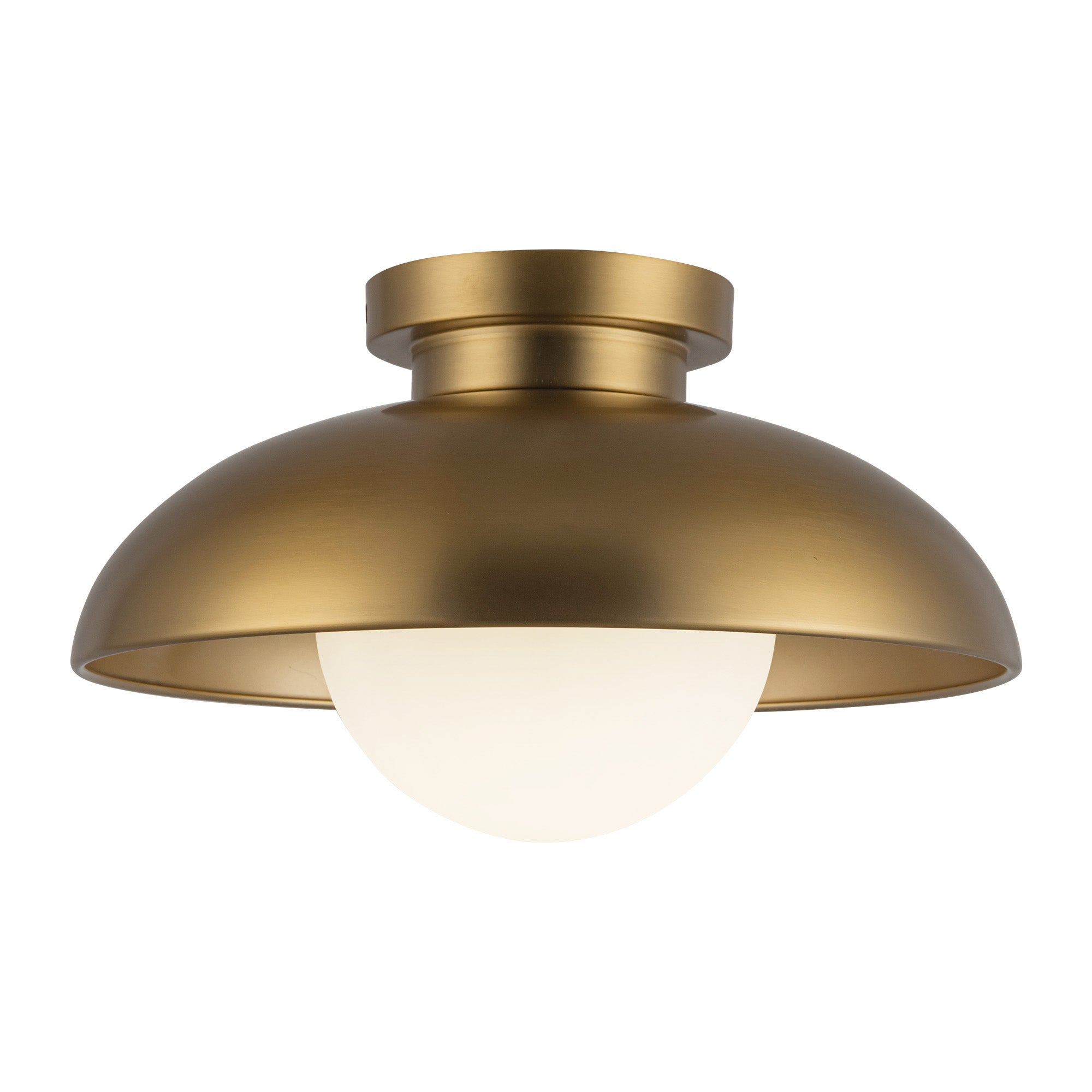 Rubio 12-in Aged Gold/Opal Matte Glass 1 Light Flush Mount