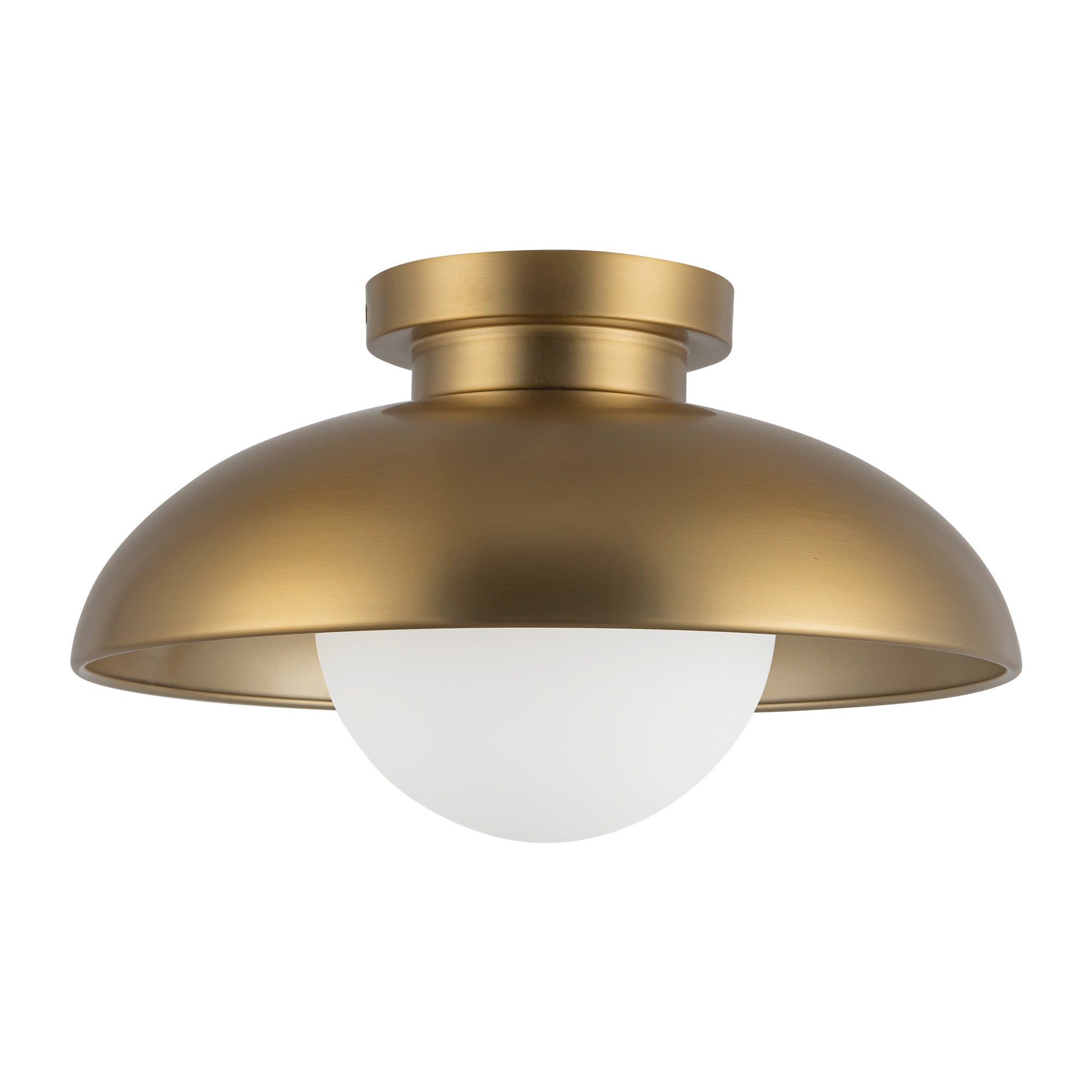 Rubio 12-in Aged Gold/Opal Matte Glass 1 Light Flush Mount