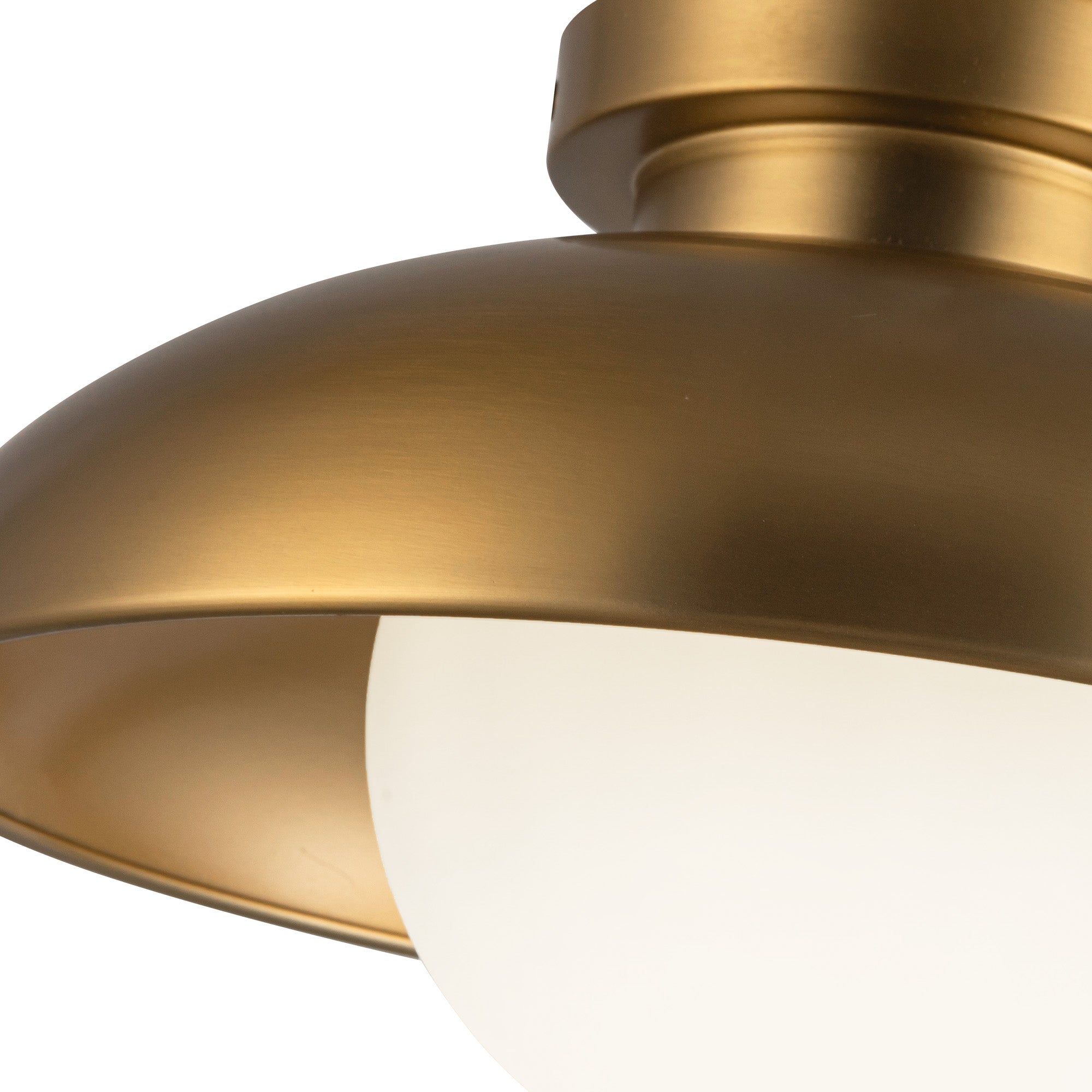 Rubio 12-in Aged Gold/Opal Matte Glass 1 Light Flush Mount