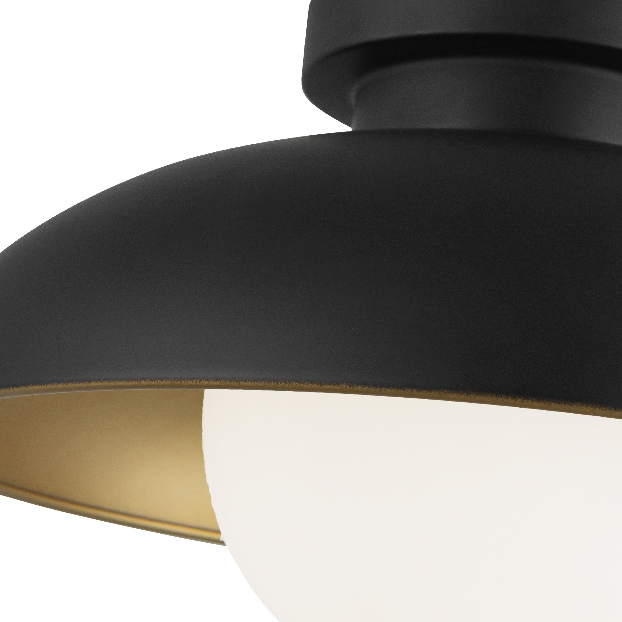 Rubio 11-in Matte Black/Opal Matte Glass 1 Light Flush Mount