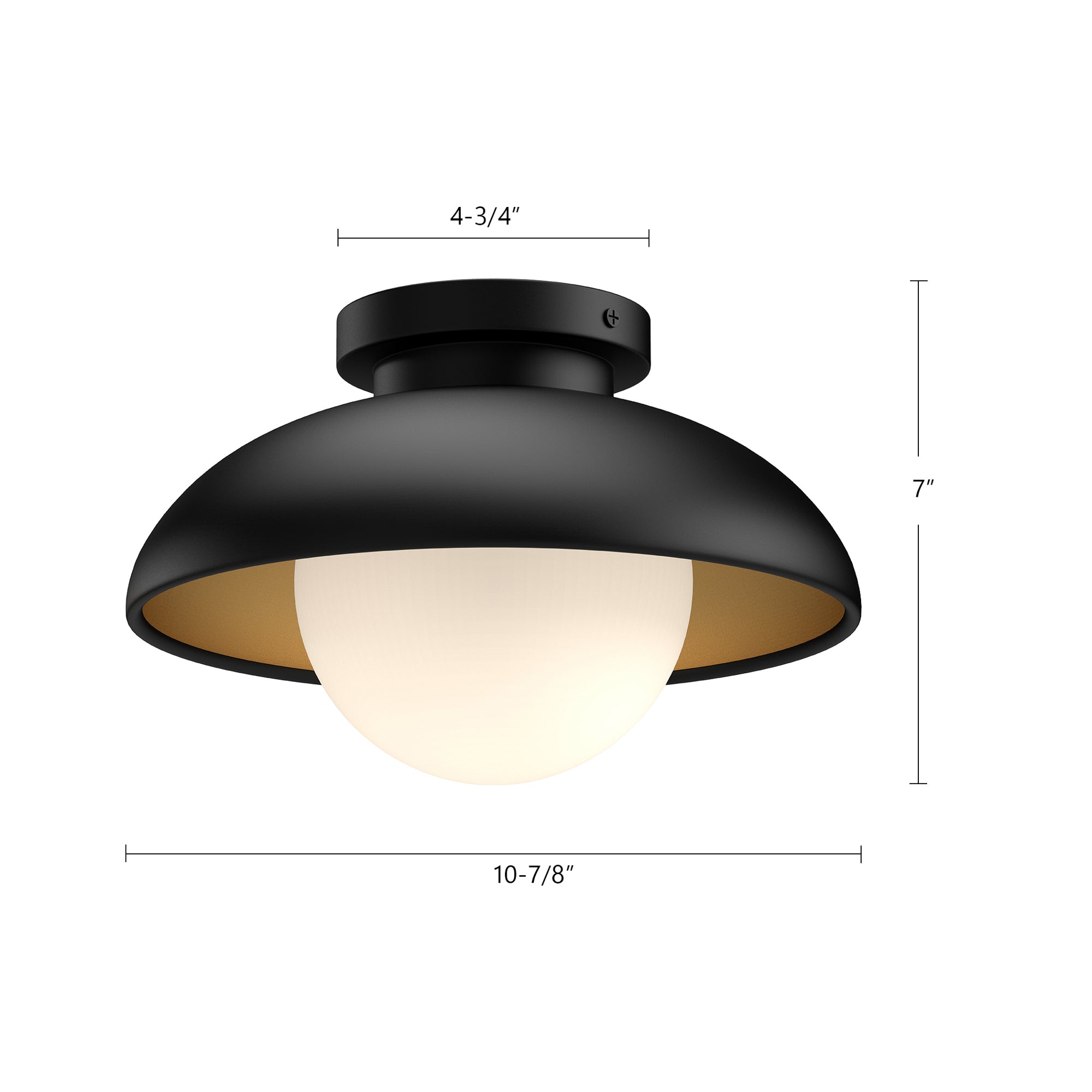 Rubio 11-in Matte Black/Opal Matte Glass 1 Light Flush Mount