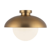 Rubio 16-in Aged Gold/Opal Matte Glass 1 Light Flush Mount