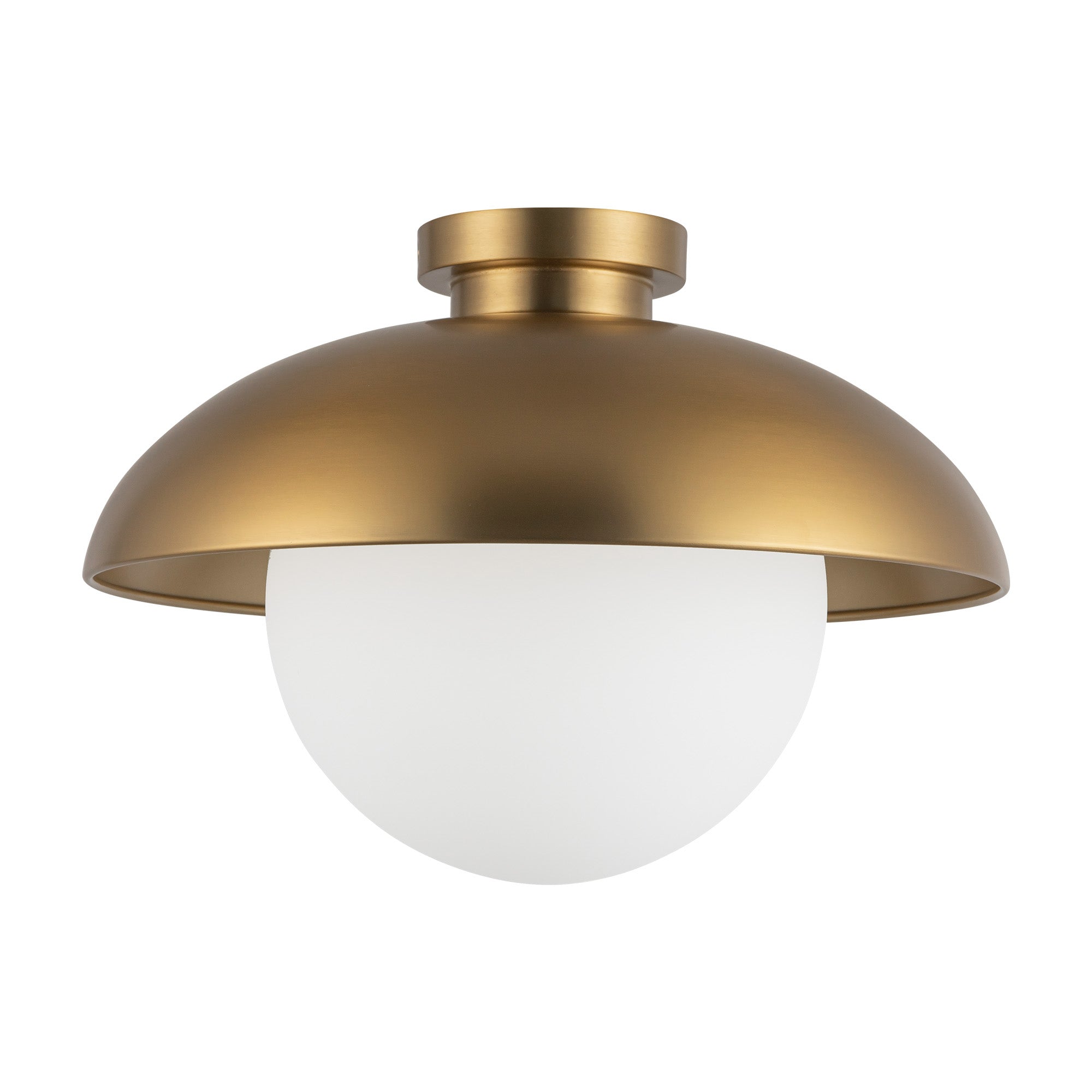 Rubio 16-in Aged Gold/Opal Matte Glass 1 Light Flush Mount