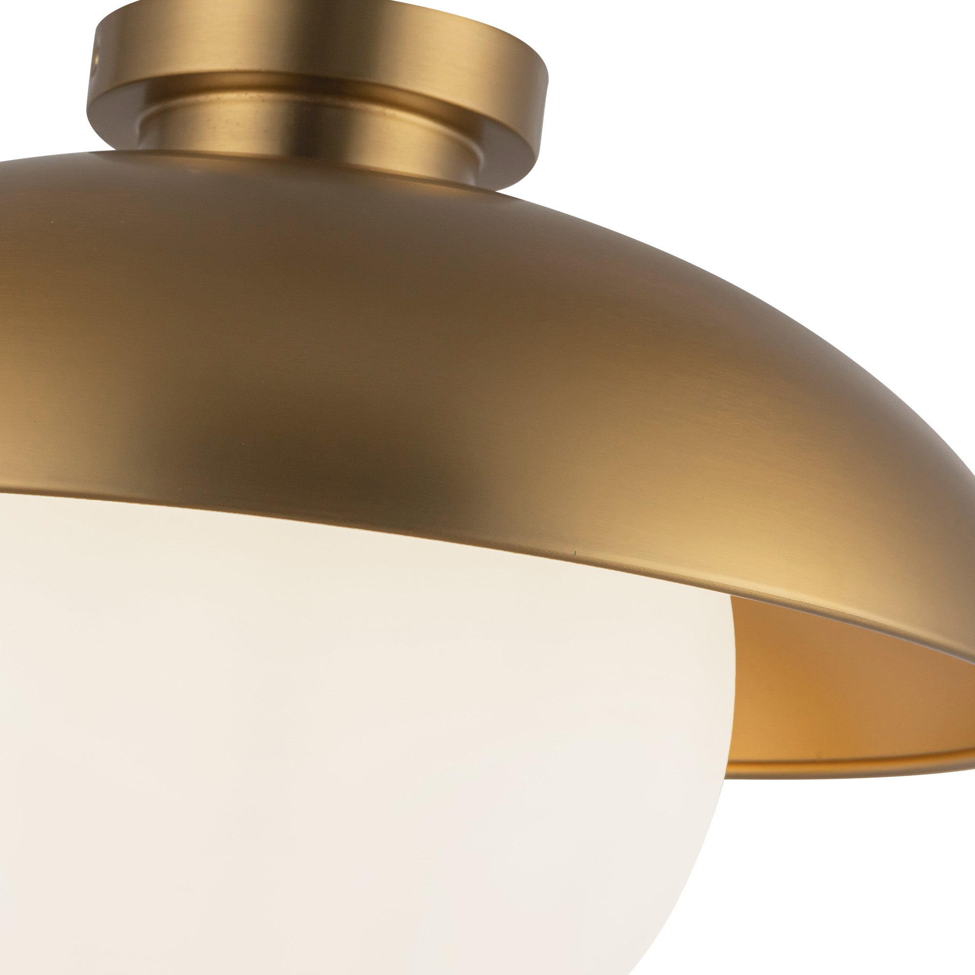 Rubio 16-in Aged Gold/Opal Matte Glass 1 Light Flush Mount