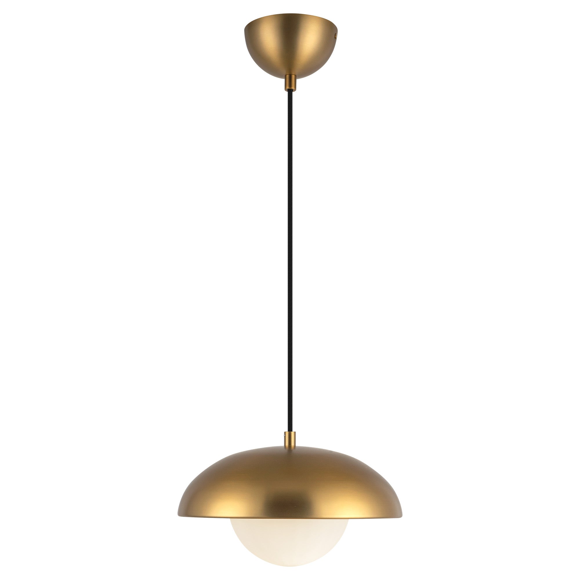 Rubio 11-in Aged Gold/Opal Matte Glass 1 Light Pendant