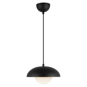 Rubio 11-in Matte Black/Opal Matte Glass 1 Light Pendant