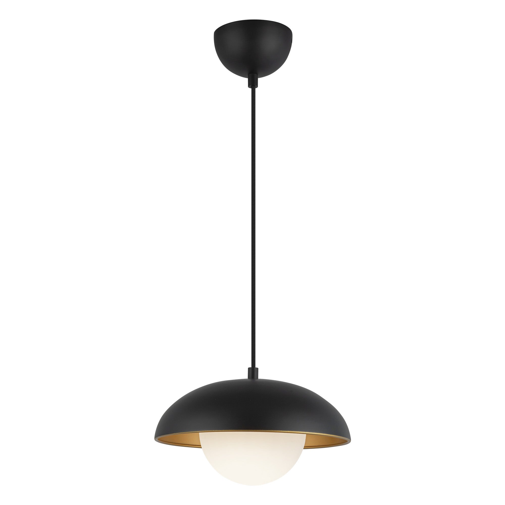 Rubio 11-in Matte Black/Opal Matte Glass 1 Light Pendant