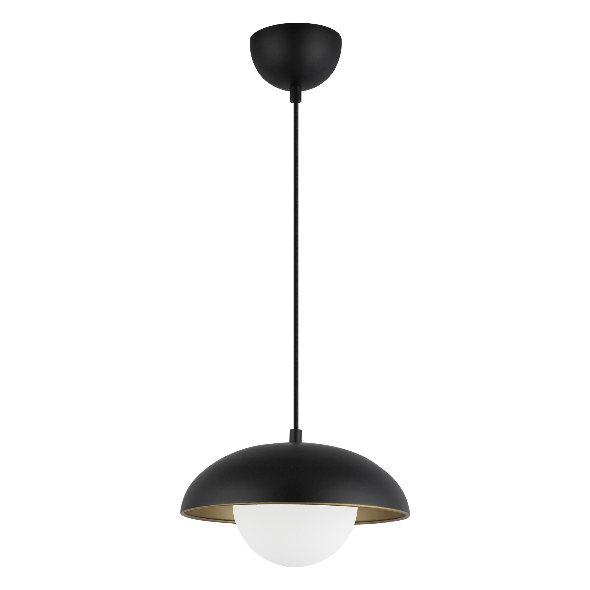 Rubio 11-in Matte Black/Opal Matte Glass 1 Light Pendant