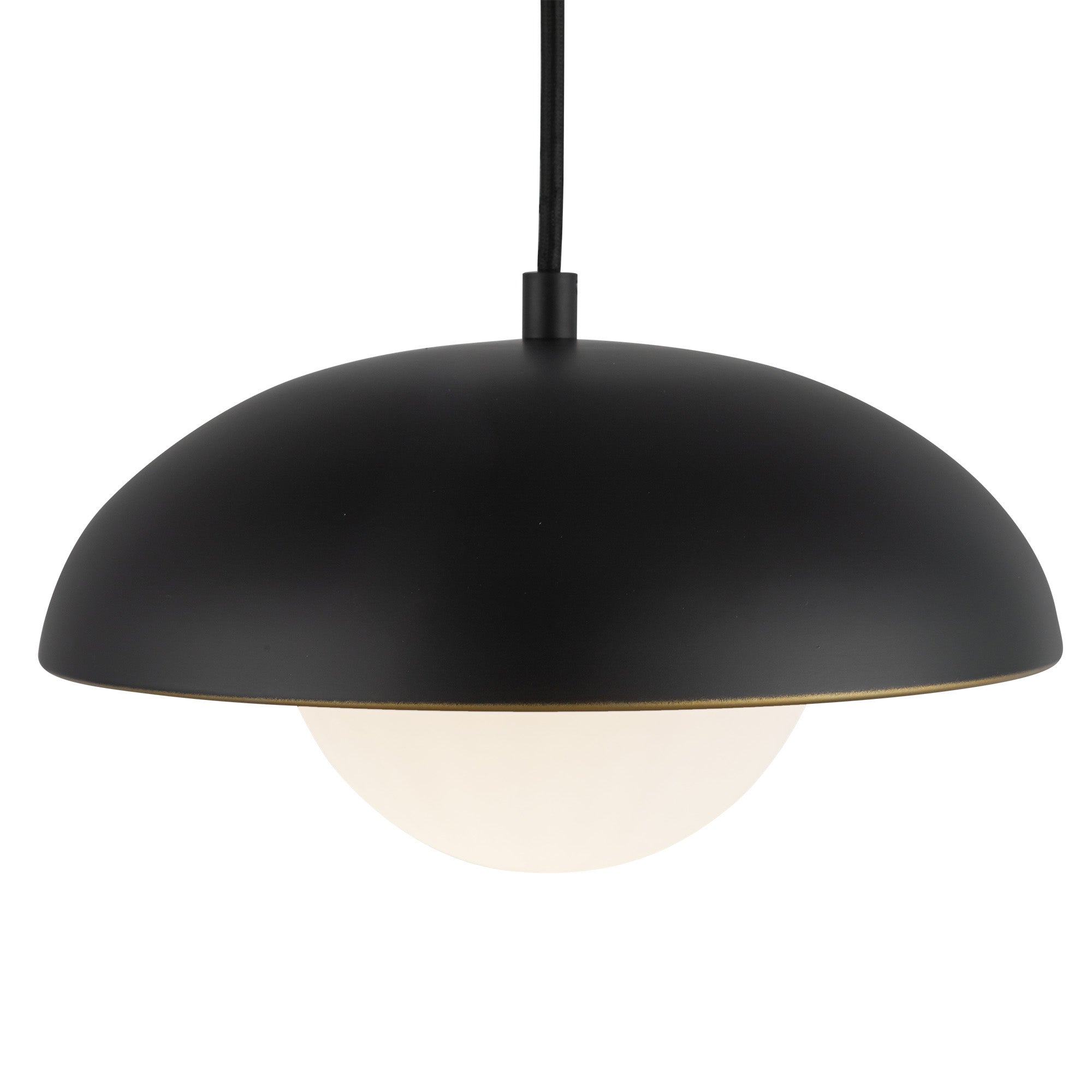 Rubio 11-in Matte Black/Opal Matte Glass 1 Light Pendant