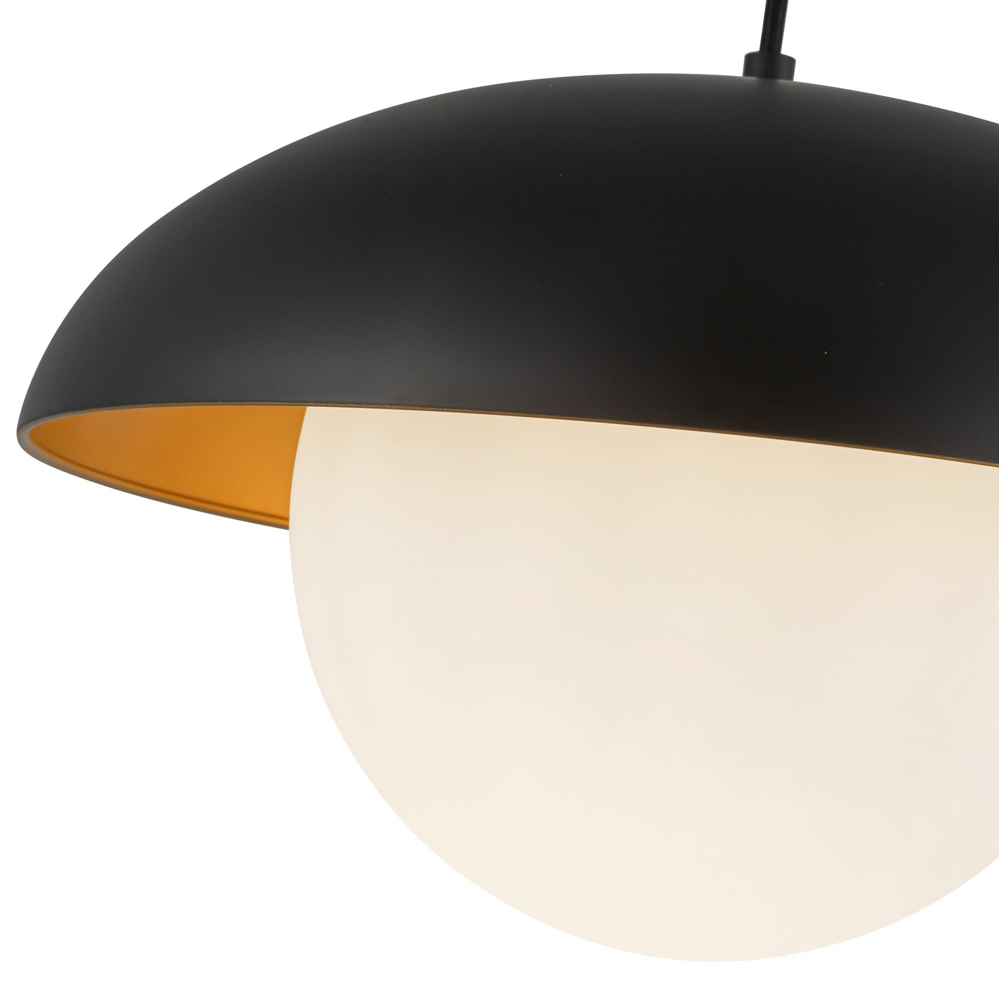 Rubio 16-in Matte Black/Opal Matte Glass 1 Light Pendant
