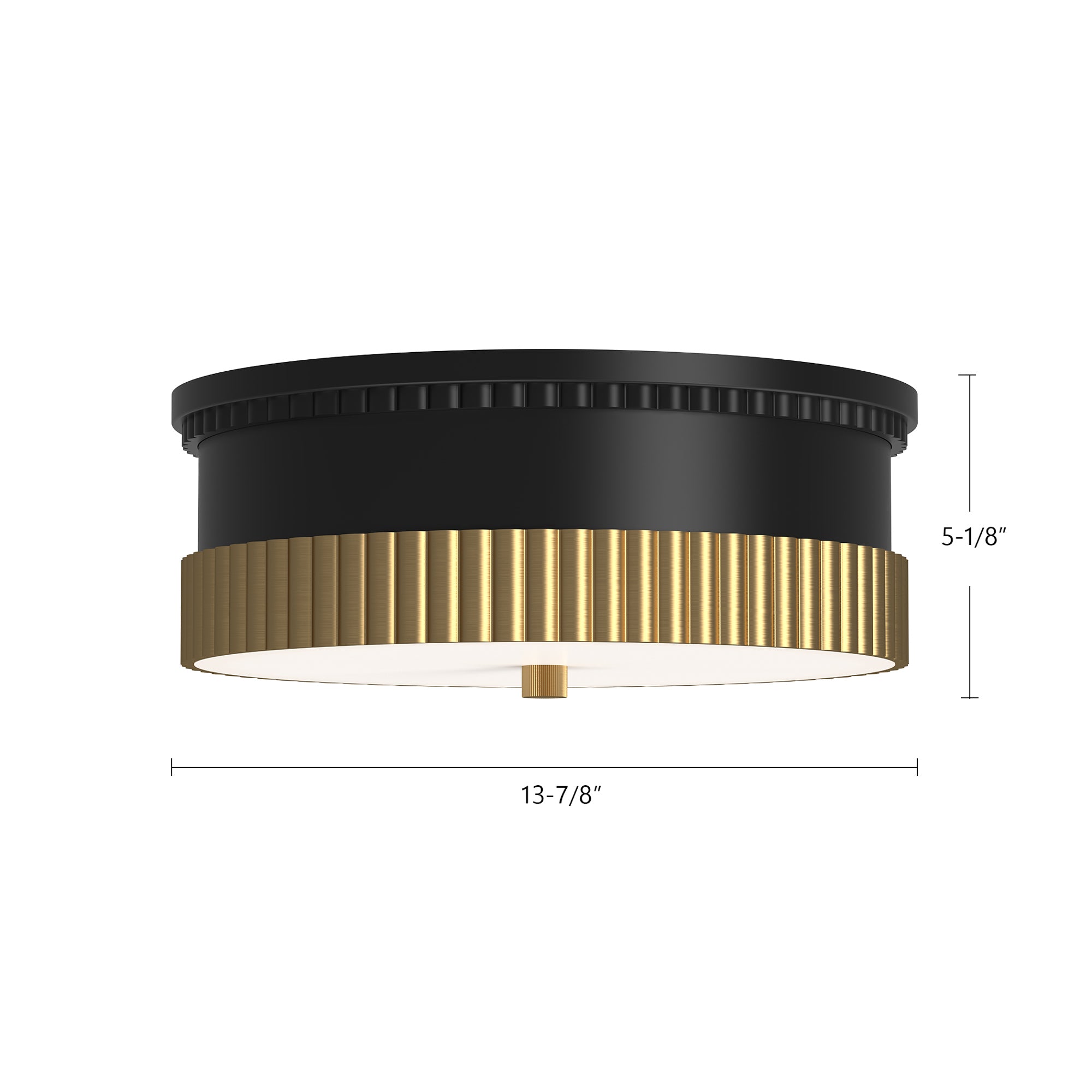 Rue 14-in Brushed Gold 3 Lights Flush Mount
