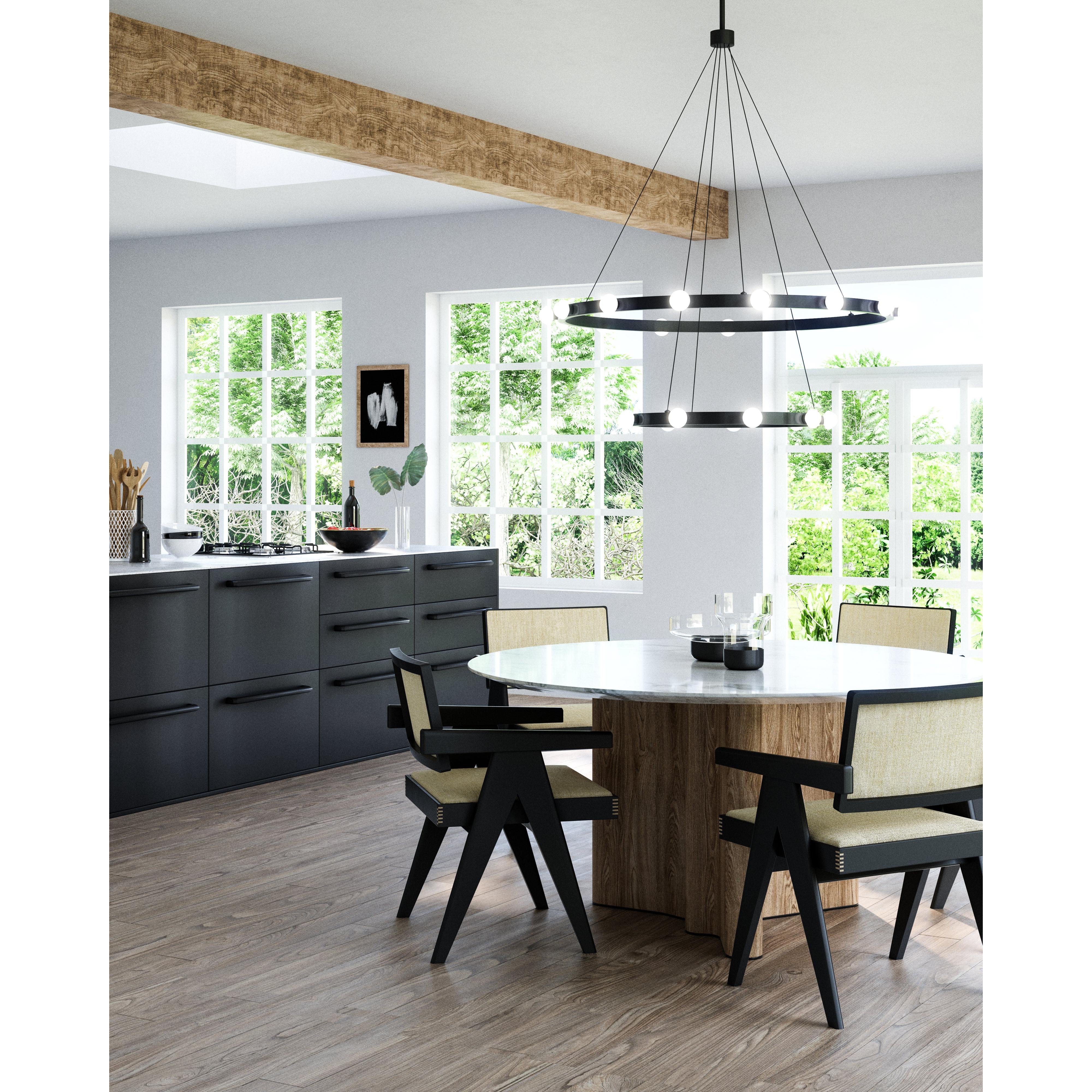 Rezz 36-in Black LED Chandeliers