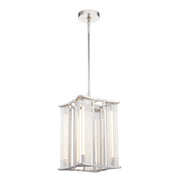 Sabre 11-in Polished Nickel/Ribbed Glass LED Pendant