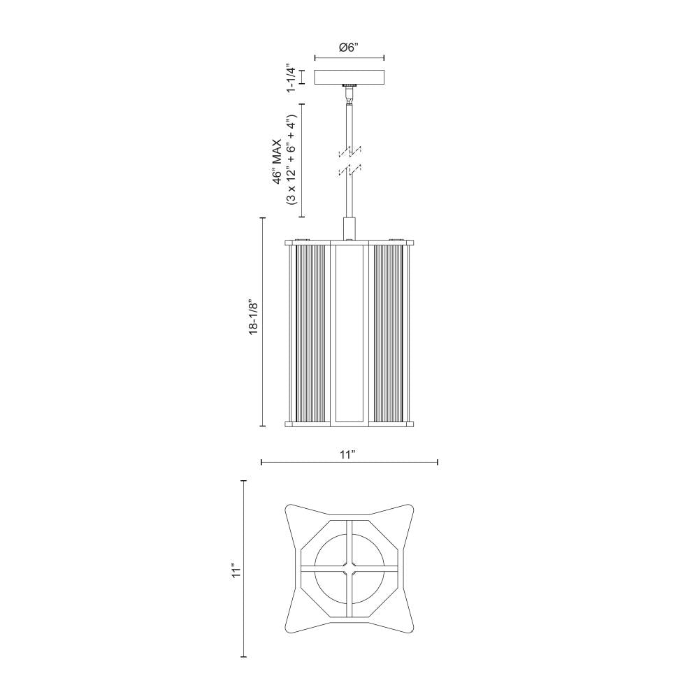 Alora Lighting SABRE PD339415PNCR Pendant - Polished Nickel