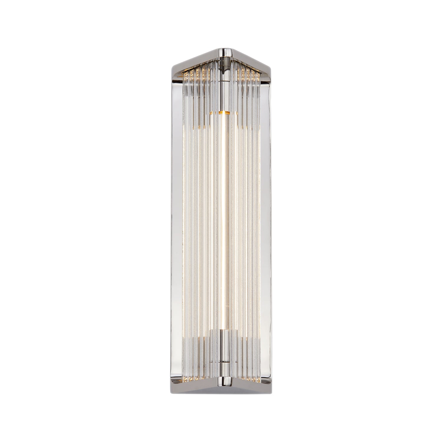 Sabre 12-in Polished Nickel/Ribbed Glass LED Wall/Vanity