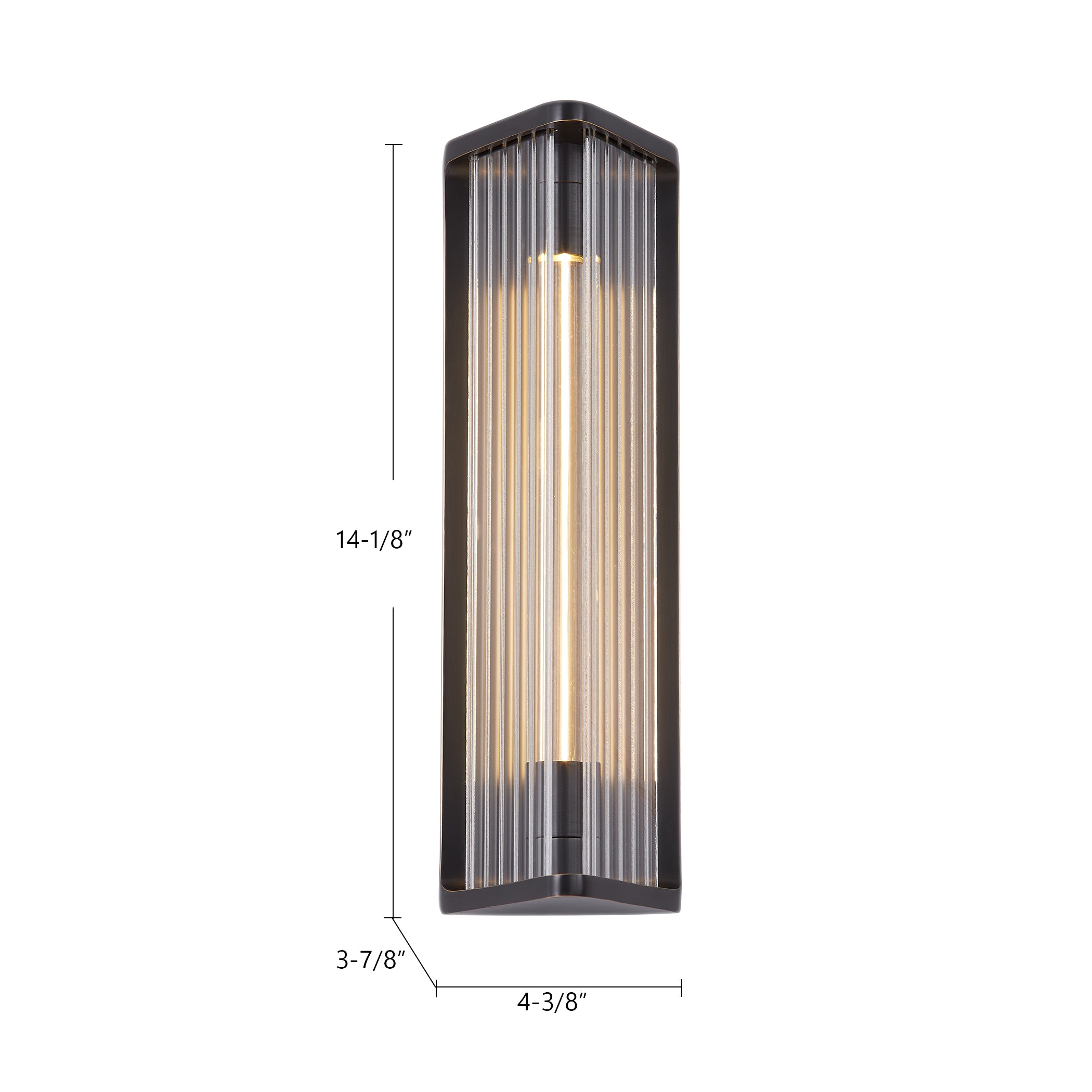 Sabre 12-in Ribbed Glass/Vintage Brass LED Wall/Vanity