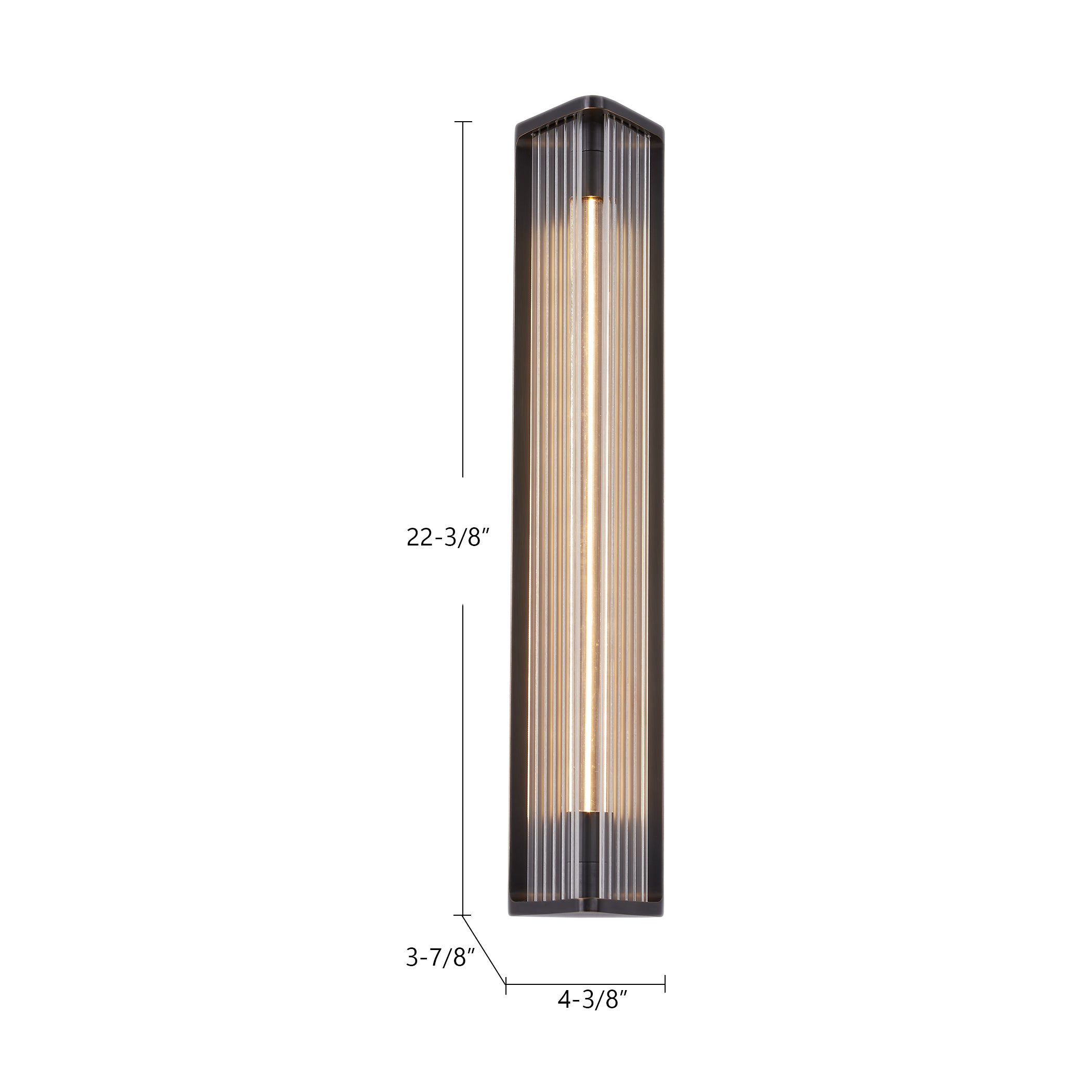 Sabre 23-in Polished Nickel/Ribbed Glass LED Wall/Vanity