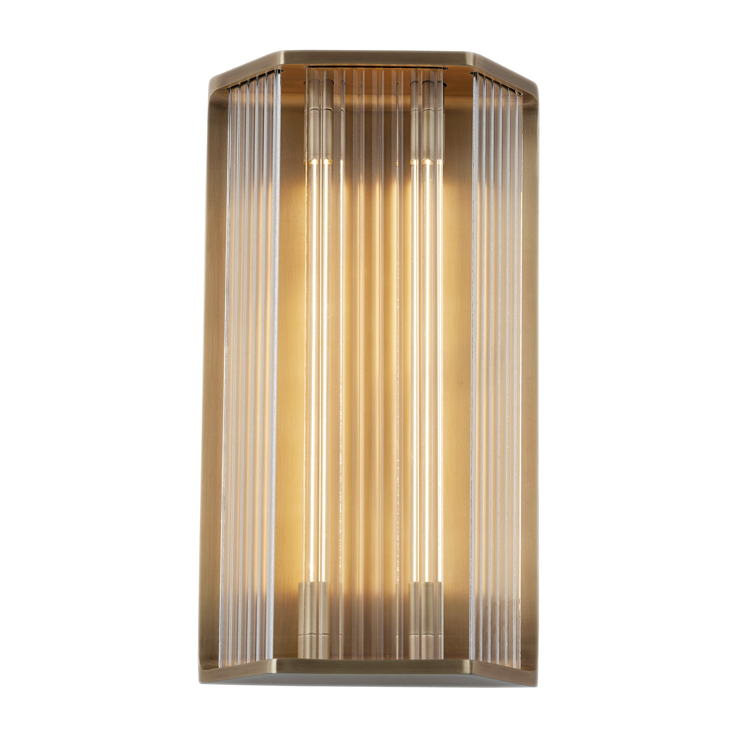 Sabre 16-in Ribbed Glass/Vintage Brass LED Wall/Vanity