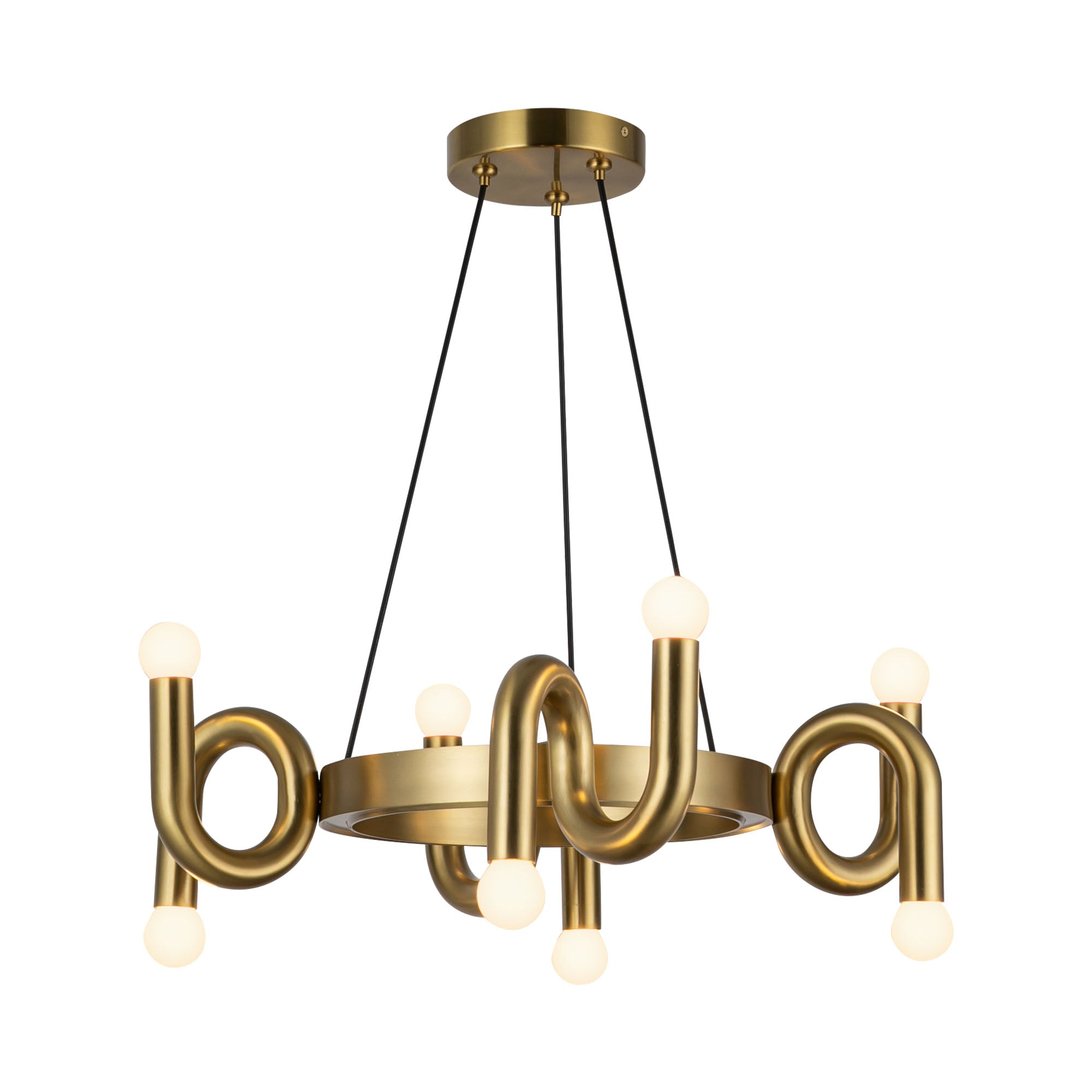 Sadie 23-in Brushed Gold Socket Chandelier
