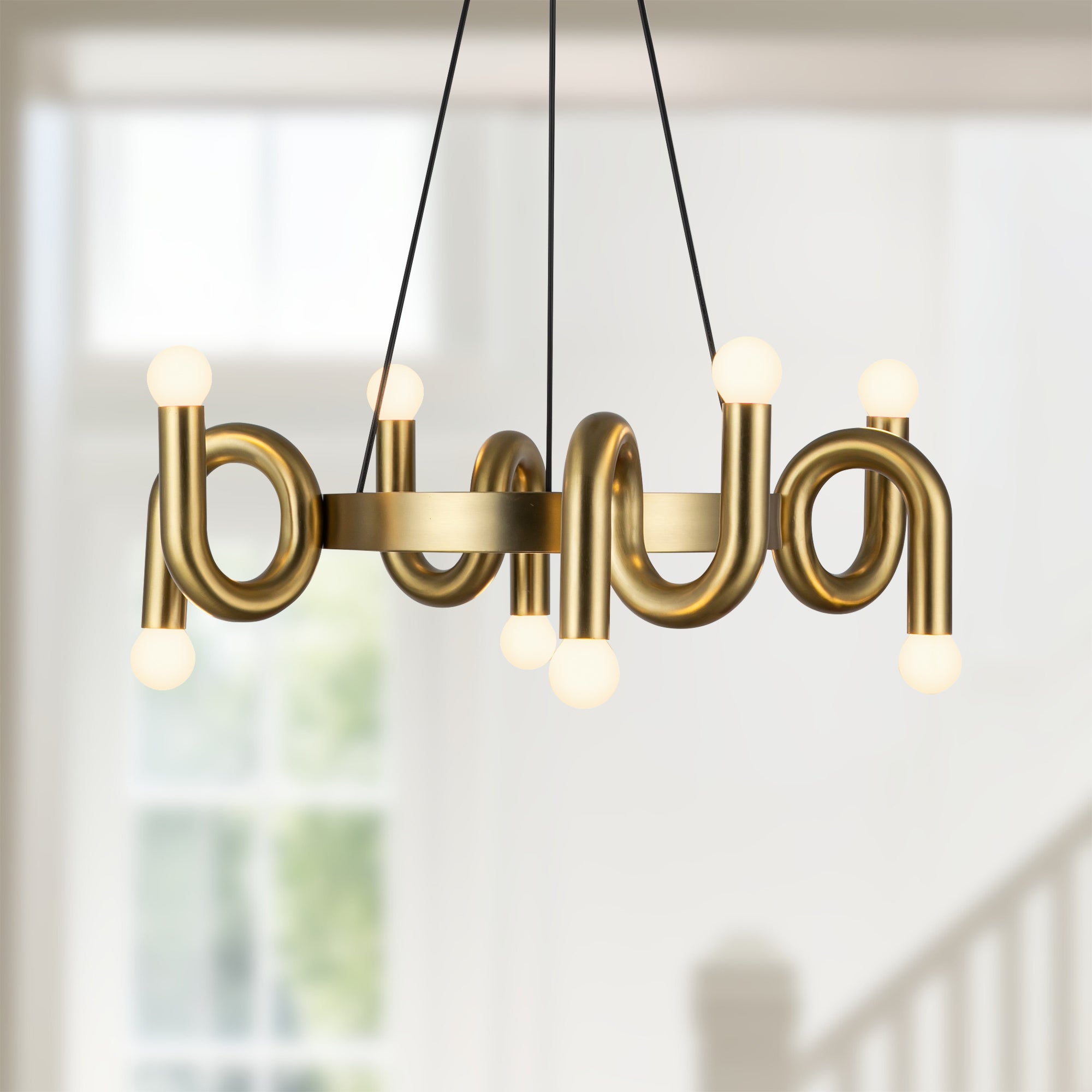 Sadie 23-in Brushed Gold Socket Chandelier