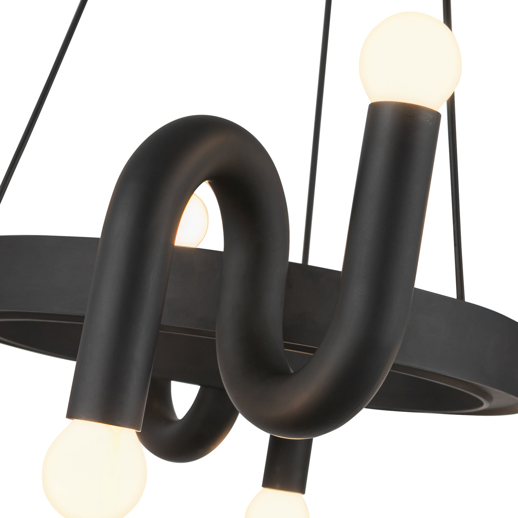 Sadie 23-in Matte Black Socket Chandelier