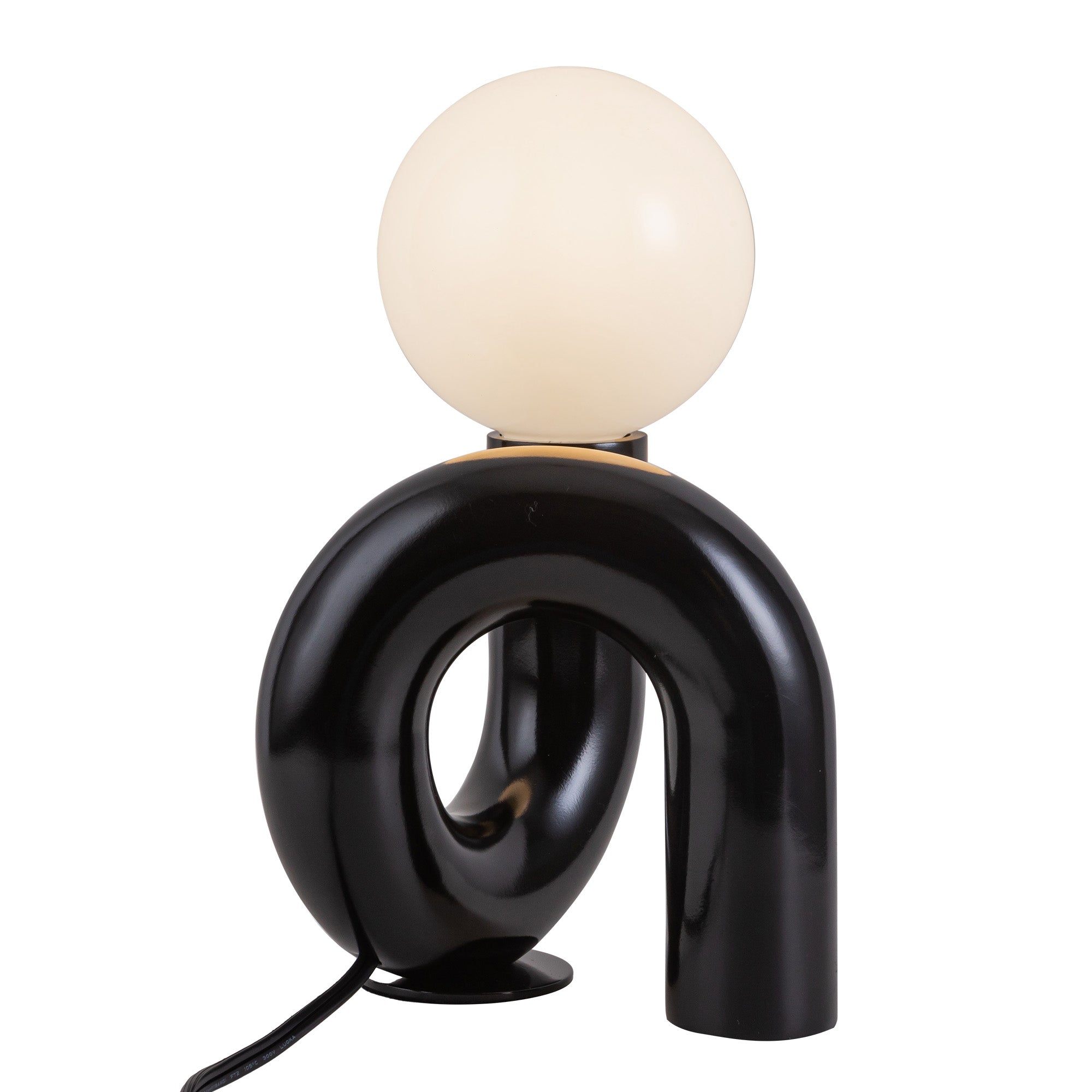 Sadie 6-in Glossy Black Socket Table Lamp