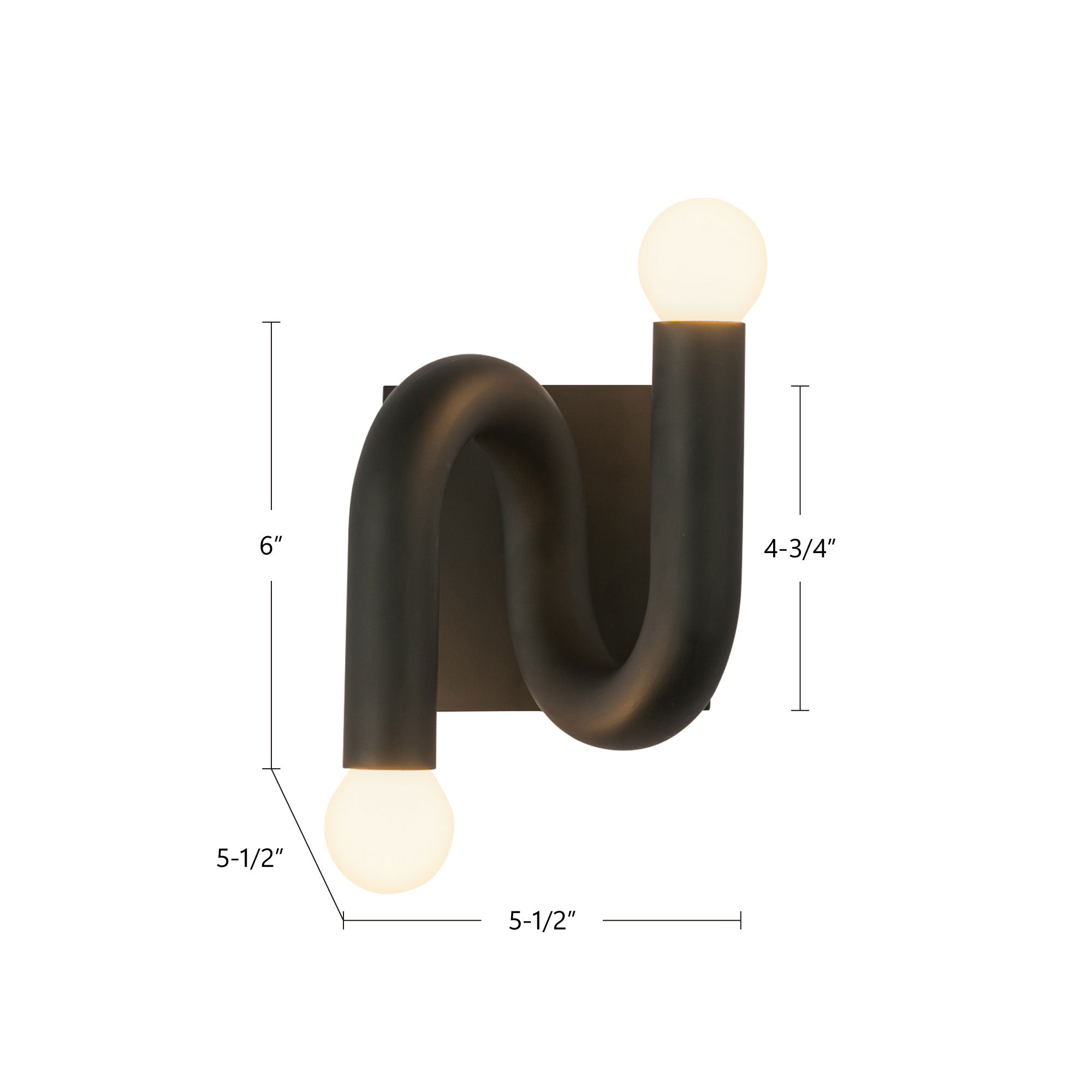 Sadie 6-in Matte Black Socket Wall Vanity