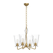Salem 23-in Brushed Gold/Clear Glass 4 Lights Chandeliers