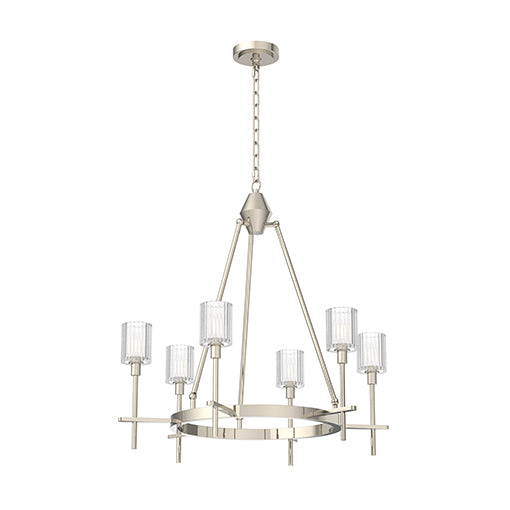 Alora Lighting SALITA CH314306PNRC Chandelier Traditional - Ribbed Crystal Polished Nickel