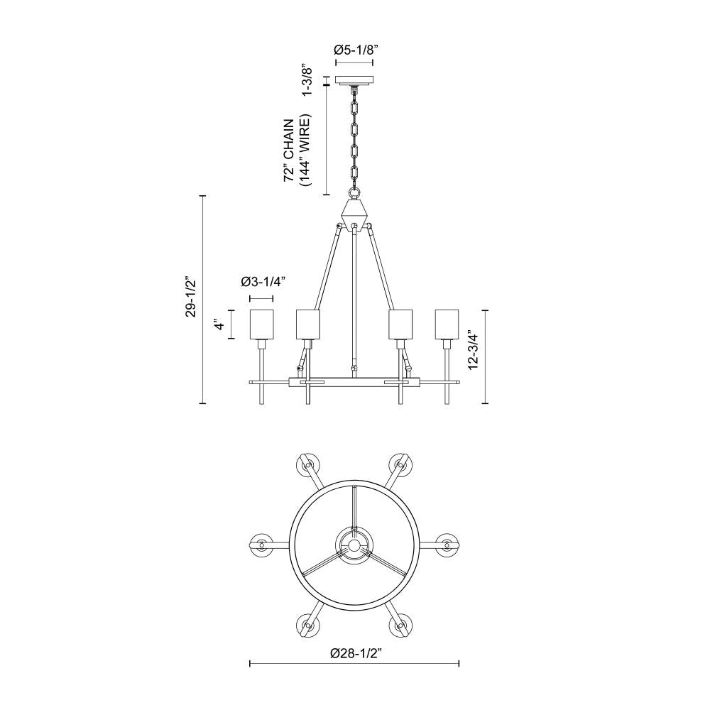 Alora Lighting SALITA CH314306PNCC Chandelier Traditional - Clear Crystal Polished Nickel