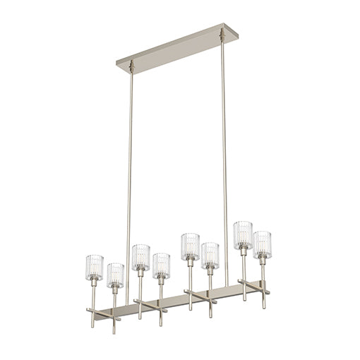 Alora Lighting SALITA LP314308PNRC Island Traditional - Ribbed Crystal Polished Nickel