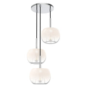 Kuzco Samar CH57514-CH/OP 14-in Chandelier, UL Damp Rated, Chrome/Opal Glass