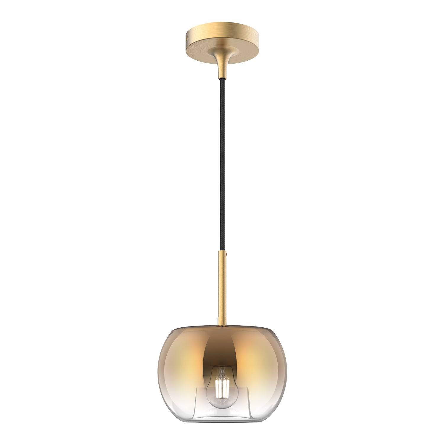 Samar 8-in Brushed Gold/Copper 1 Light Pendant