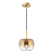 Samar 8-in Brushed Gold/Copper 1 Light Pendant