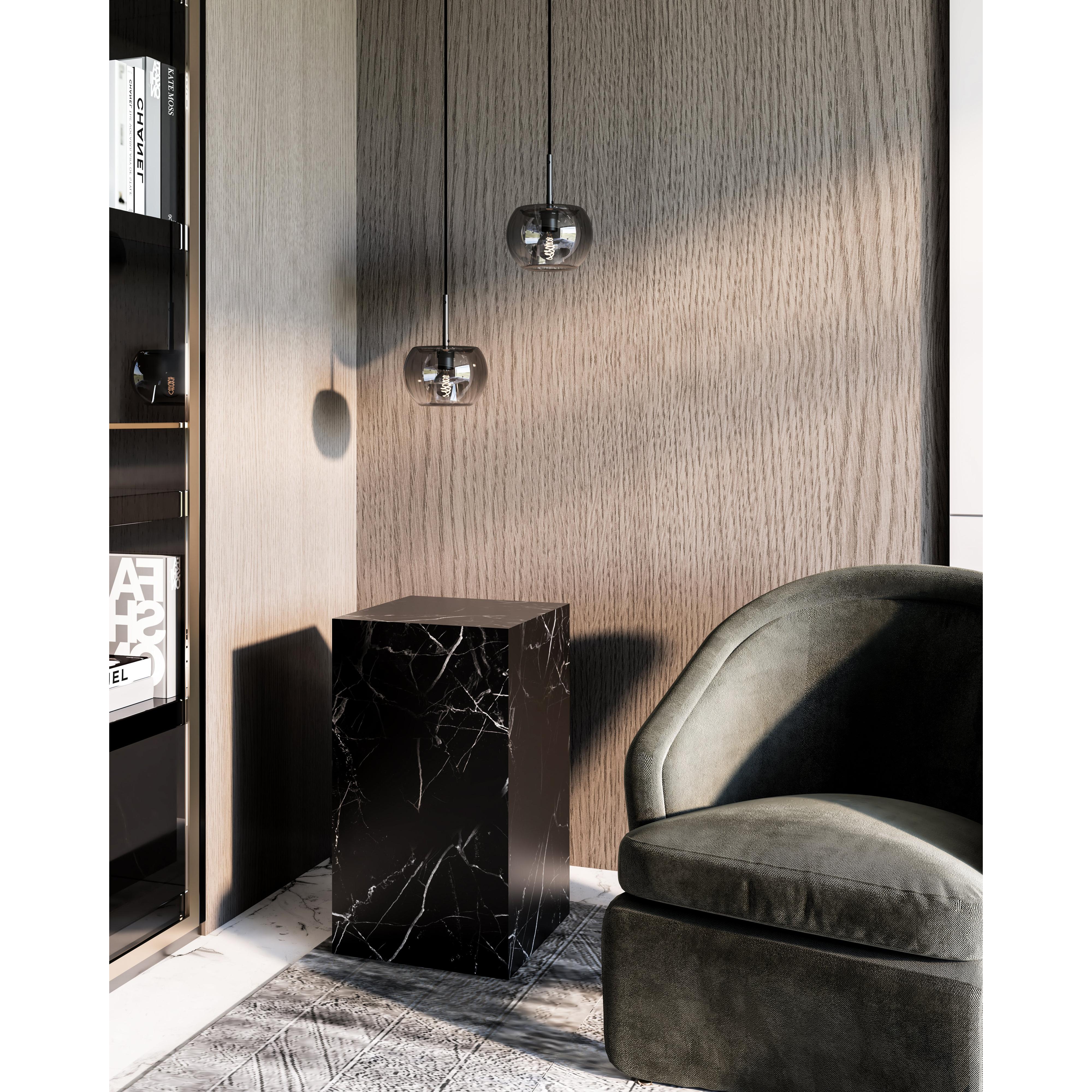 Samar 8-in Black/Smoked 1 Light Pendant